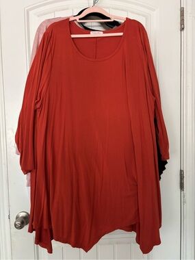 Source Unknown Women's Brick Red Draped Tunic Top